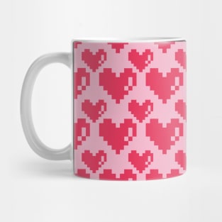 pink pixel hearts Mug